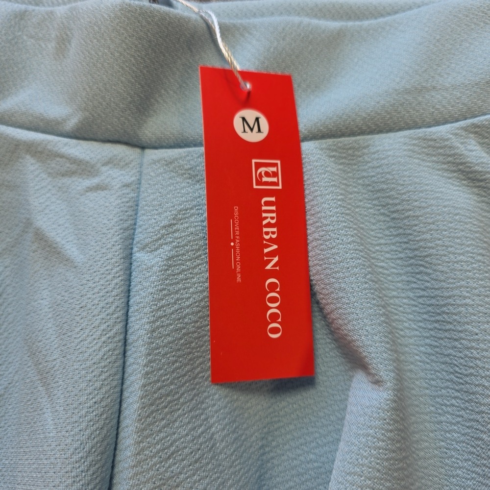 Urban Coco Baby Blue  Circle Tail Short Skirt NWT Size Medium Stretch - Picture 2 of 8